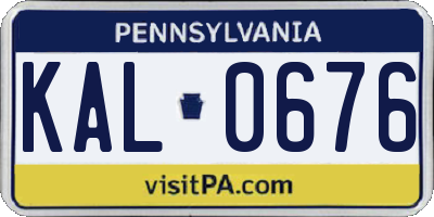 PA license plate KAL0676