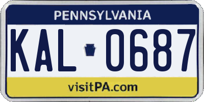 PA license plate KAL0687