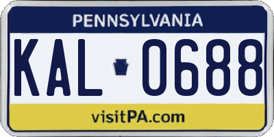 PA license plate KAL0688