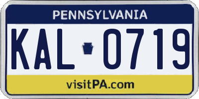 PA license plate KAL0719