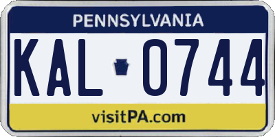 PA license plate KAL0744