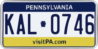 PA license plate KAL0746
