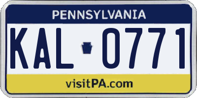 PA license plate KAL0771