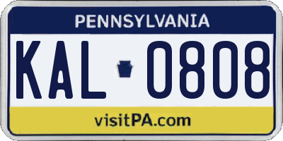 PA license plate KAL0808