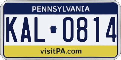 PA license plate KAL0814