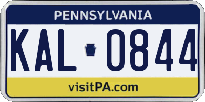 PA license plate KAL0844