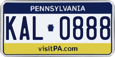 PA license plate KAL0888