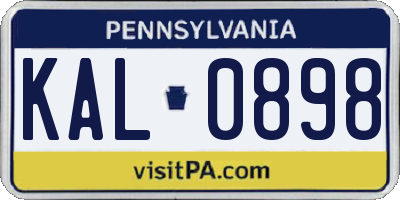 PA license plate KAL0898