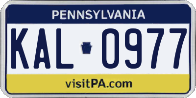 PA license plate KAL0977