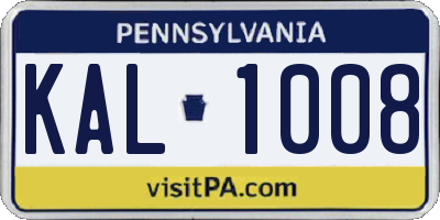 PA license plate KAL1008