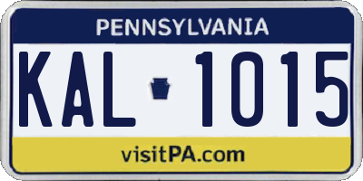PA license plate KAL1015