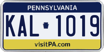 PA license plate KAL1019