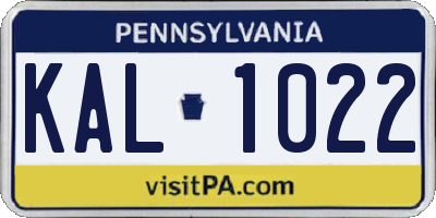 PA license plate KAL1022