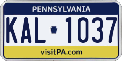 PA license plate KAL1037