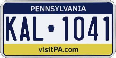 PA license plate KAL1041