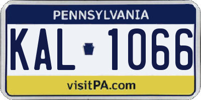 PA license plate KAL1066