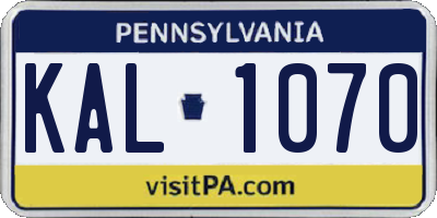 PA license plate KAL1070