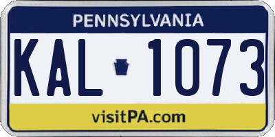PA license plate KAL1073