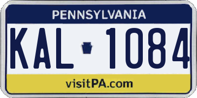 PA license plate KAL1084