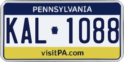 PA license plate KAL1088