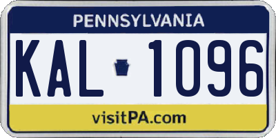PA license plate KAL1096