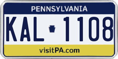 PA license plate KAL1108