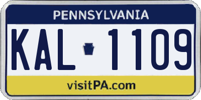 PA license plate KAL1109