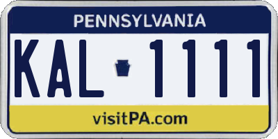 PA license plate KAL1111