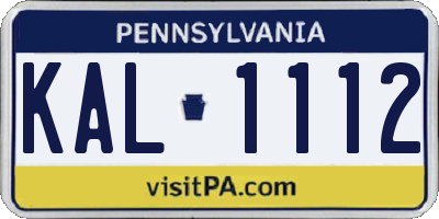 PA license plate KAL1112