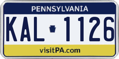 PA license plate KAL1126