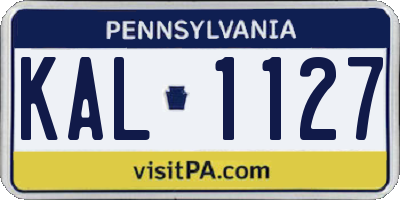 PA license plate KAL1127