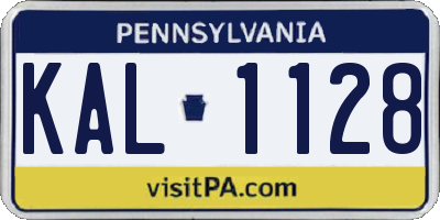 PA license plate KAL1128