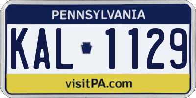 PA license plate KAL1129