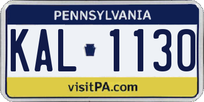 PA license plate KAL1130