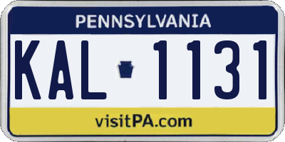 PA license plate KAL1131