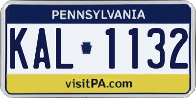 PA license plate KAL1132