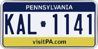 PA license plate KAL1141