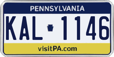 PA license plate KAL1146