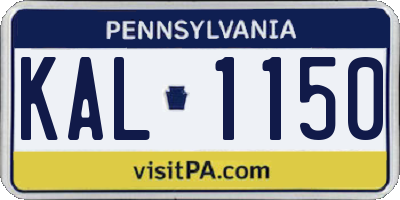 PA license plate KAL1150