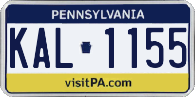 PA license plate KAL1155