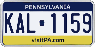 PA license plate KAL1159