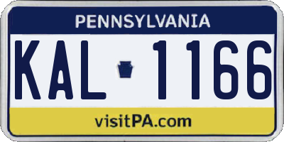 PA license plate KAL1166