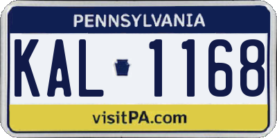 PA license plate KAL1168