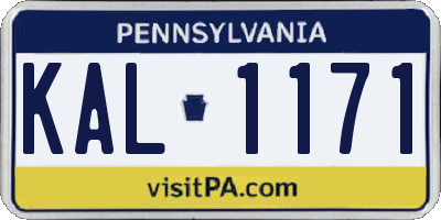 PA license plate KAL1171