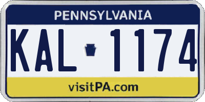 PA license plate KAL1174