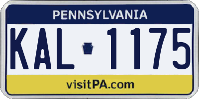 PA license plate KAL1175