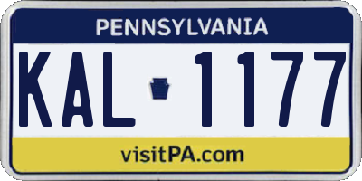 PA license plate KAL1177