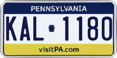 PA license plate KAL1180
