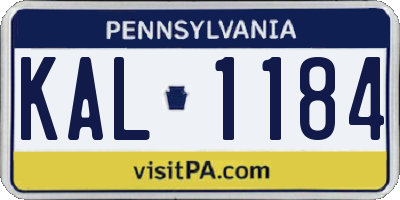 PA license plate KAL1184