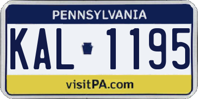 PA license plate KAL1195